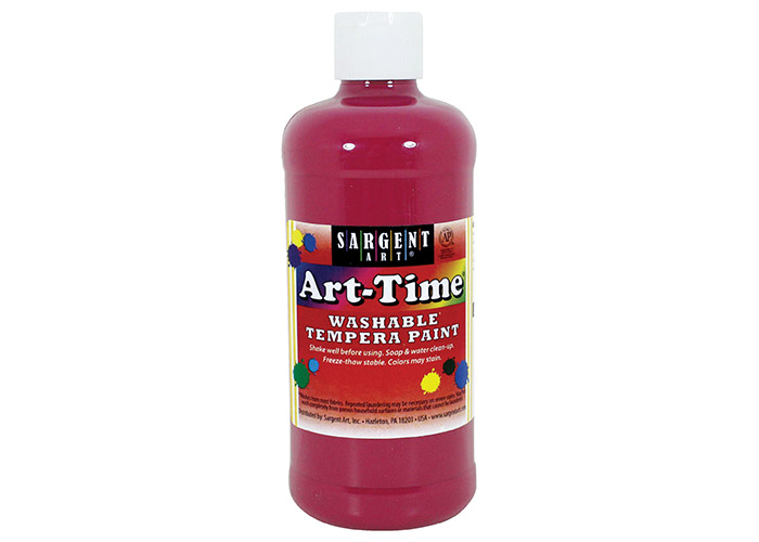 Tempera Paint 4Oz Assorted Colors-White/Black/Red/Blue/Yellow/Pink