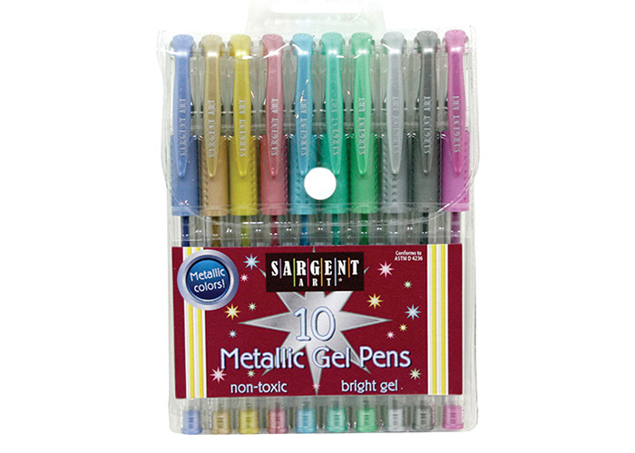  Sargent Art 10 Count Assorted Color Metallic Gel Pens