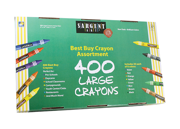 vintage Kindergarten school classroom crayons Sargent in lift top boxD