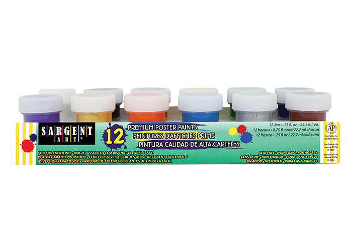 Paint Tempera in Jars  12ct. Assorted Colors [SAR 66-5614]