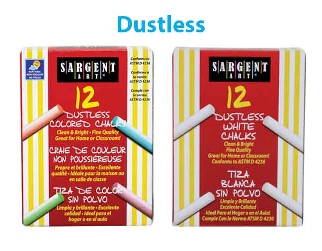 Sargent Art Dustless Chalkboard Chalk, White, 12 Per Box, 36 Boxes  (SAR662012-36)