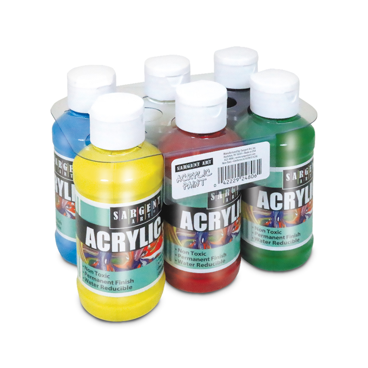 Sargent Art Acrylic Paint, Assorted - 6 pack, 4 fl oz bottles